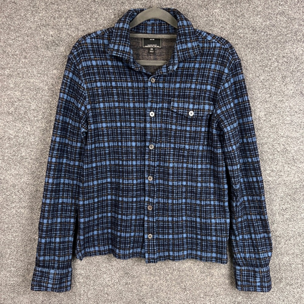 Todd‎ Snyder Mens XS Plaid Flannel Button Down Long Sleeve Wool blend Shirt